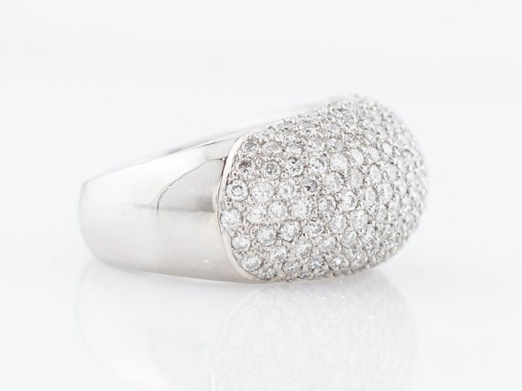 Modern Right Hand Ring 1.58 Round Brilliant Cut Diamonds in 18k White Gold