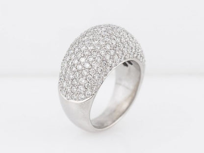 Modern Right Hand Ring 1.58 Round Brilliant Cut Diamonds in 18k White Gold