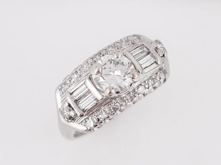 Vintage Diamond Engagement Ring 1950's in Platinum