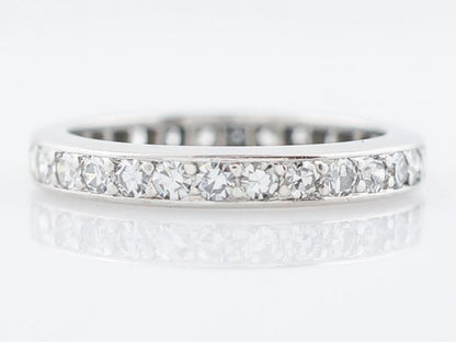Antique Eternity Wedding Band Art Deco 1.20 Single Cut Diamonds in Platinum