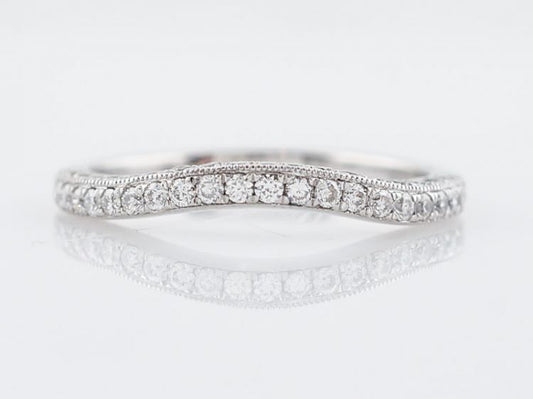 Wedding Band Modern .20 Round Brilliant Cut Diamonds in 14k White Gold