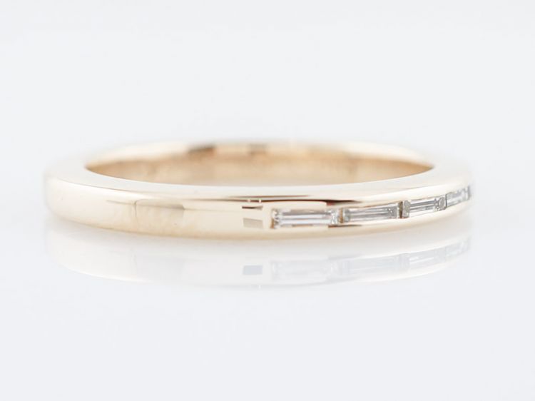Vintage Wedding Band Mid-Century .25 Baguette Cut Diamonds in 14k Yellow Gold
