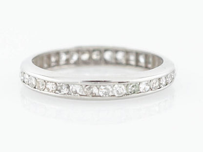 Antique Eternity Wedding Band Art Deco .90 Single Cut Diamonds in Platinum