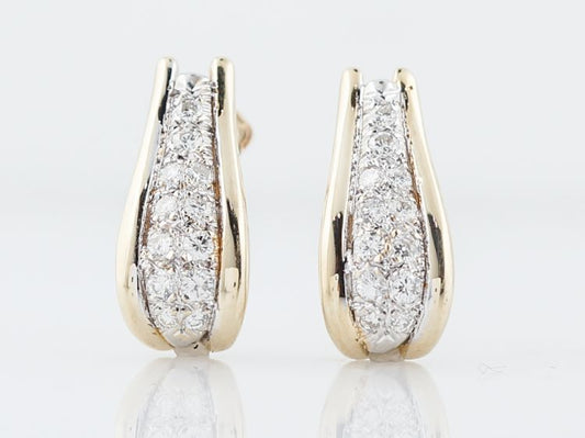 Earrings Modern .52 Round Brilliant Cut Diamonds in 14k Yellow Gold