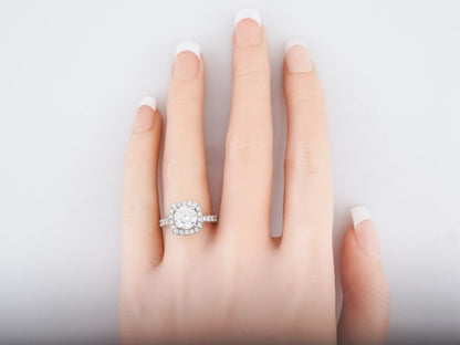 Engagement Ring Modern GIA 1.42 Round Brilliant Cut Diamond in 14k White Gold