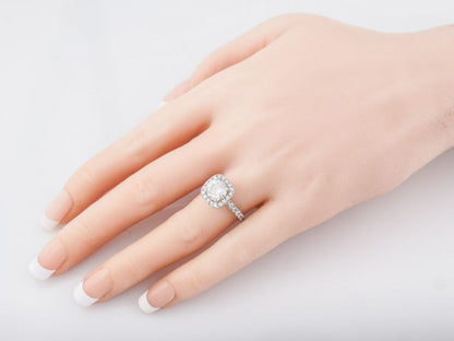 Engagement Ring Modern GIA 1.42 Round Brilliant Cut Diamond in 14k White Gold