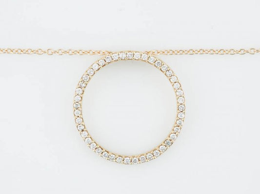 Modern Necklace 1.00 Round Brilliant Cut Diamonds in 14k Yellow Gold