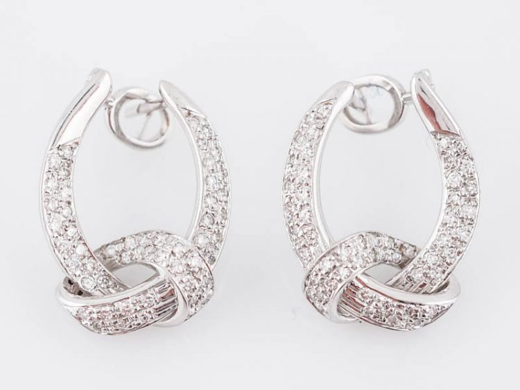 Earrings Modern .46 Round Brilliant Cut Diamonds in 18k White Gold