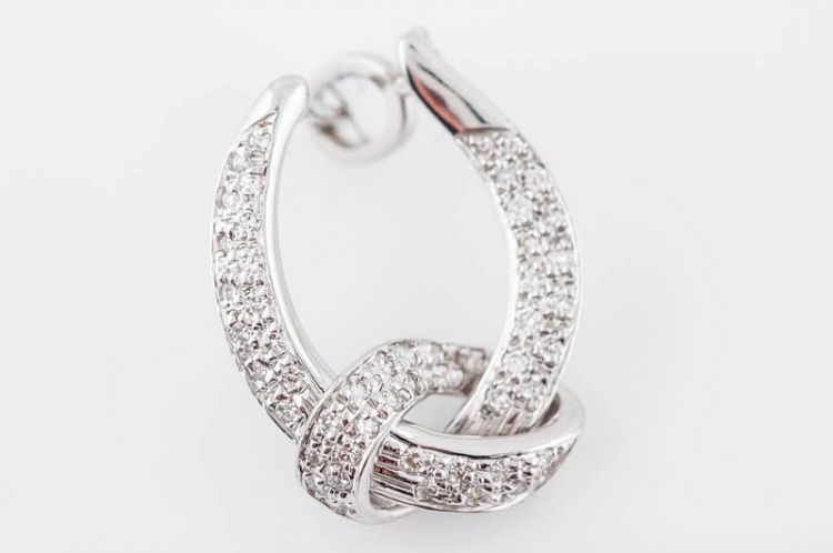 Earrings Modern .46 Round Brilliant Cut Diamonds in 18k White Gold