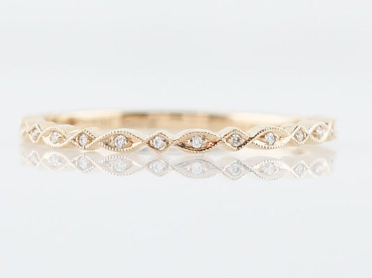 Modern Wedding Band .09 Round Brilliant Cut Diamonds in 14k Yellow Gold