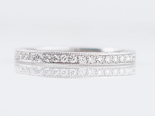 Wedding Band Modern .23 Round Brilliant Cut Diamonds in 14k White Gold