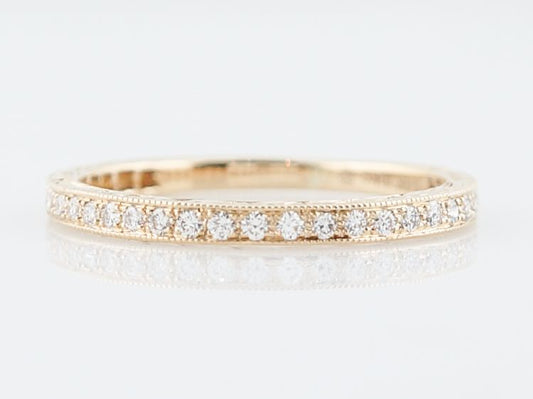 Modern Wedding Band .23 Round Brilliant Cut Diamonds in 14k Yellow Gold