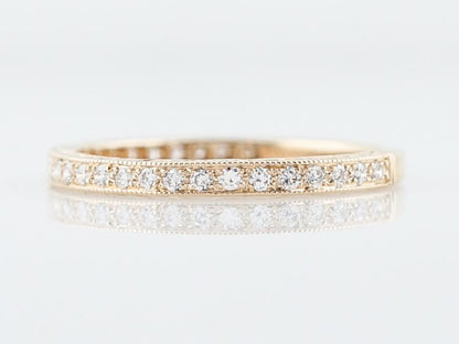 Modern Wedding Band .23 Round Brilliant Cut Diamonds in 14k Yellow Gold