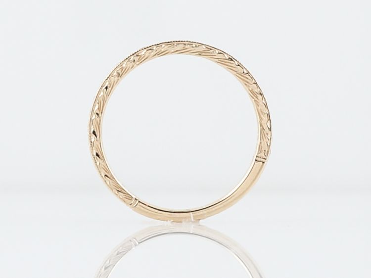 Modern Wedding Band .23 Round Brilliant Cut Diamonds in 14k Yellow Gold