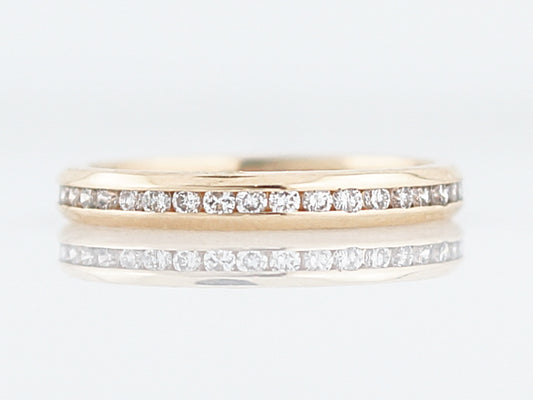 Modern Eternity Wedding Band .38 Round Brilliant Cut Diamonds in 14k Yellow Gold