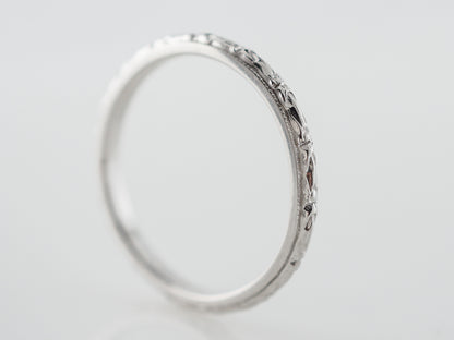 Vintage Art Deco Orange Blossom Wedding Band in White Gold