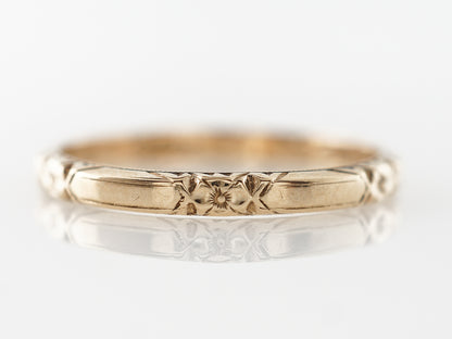 1920's Orange Blossom Wedding Band in 14k Yellow Gold