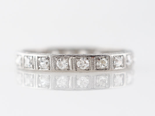 1920's Deco Diamond Eternity Wedding Band in Platinum