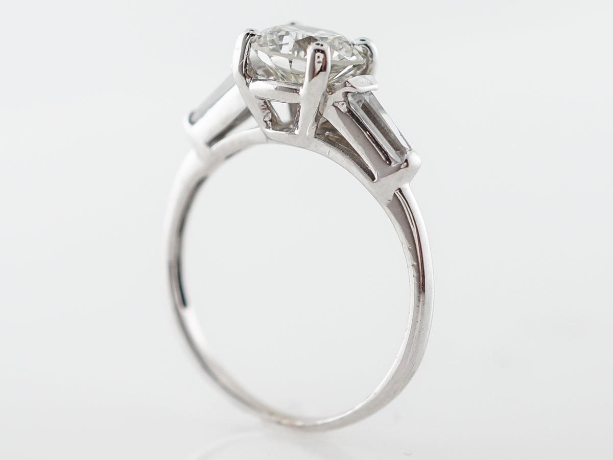 Late Art Deco Diamond Engagement Ring in White Gold