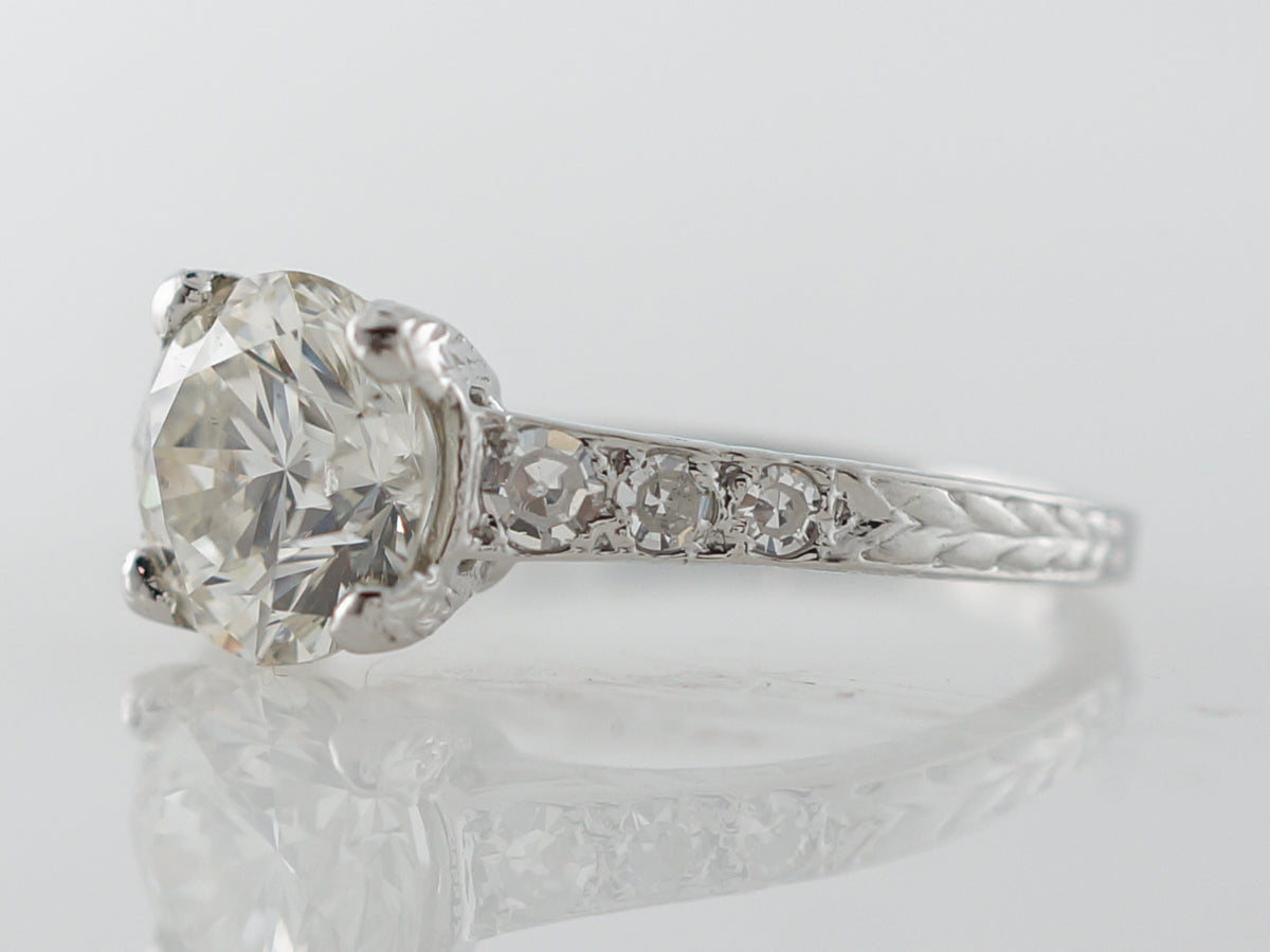 Vintage Deco Engagement Ring w/ 1.50 Carat Diamond