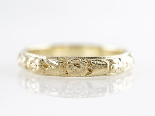 1930's Orange Blossom Wedding Band in 18k Yellow Gold