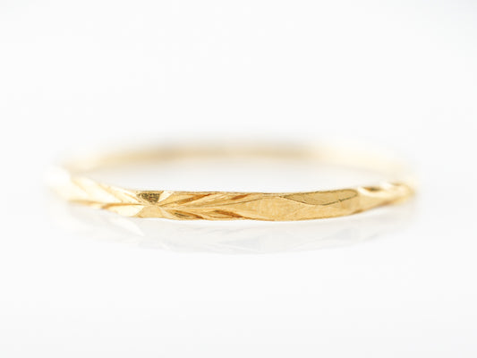 Antique Yellow Gold Engraved Wedding Band in 22k Yellow Gold