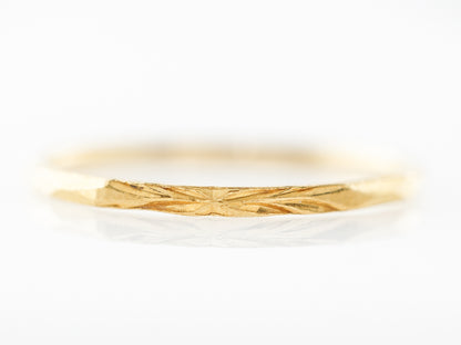 Antique Yellow Gold Engraved Wedding Band in 22k Yellow Gold