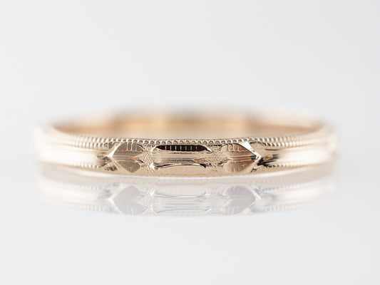 1930's Milgrain Wedding Band in 14k Yellow Gold