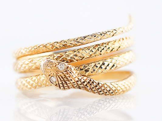 Antique Right Hand Ring Victorian .02 Single Cut Diamonds in 22k Yellow Gold