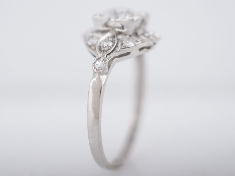 Antique Engagement Ring Art Deco .75 Old European Cut Diamond in Platinum
