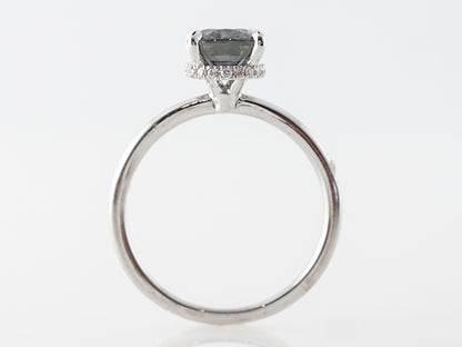 2 Carat Oval Sapphire Solitaire Engagement Ring in White Gold