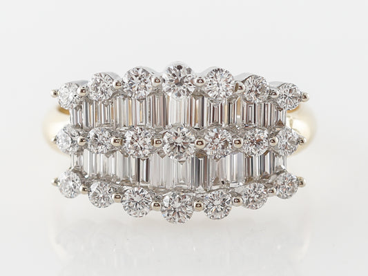 2 Carat Diamond Cluster Ring in 18k Yellow Gold