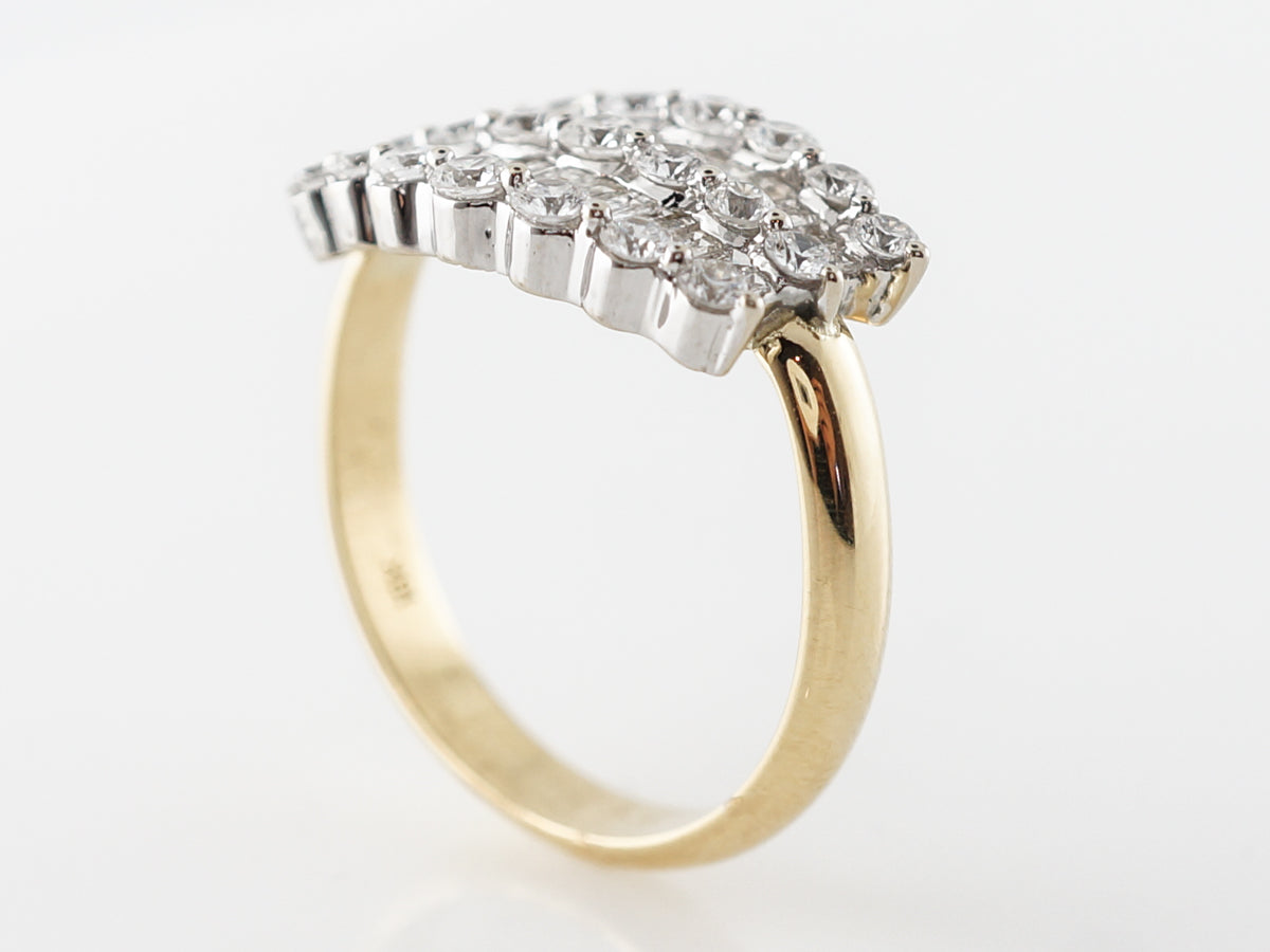 2 Carat Diamond Cluster Ring in 18k Yellow Gold