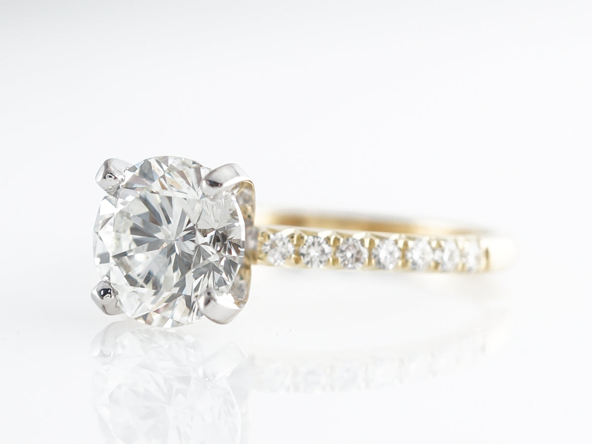 Two-Tone 2 Carat Diamond Engagement Ring in 18k