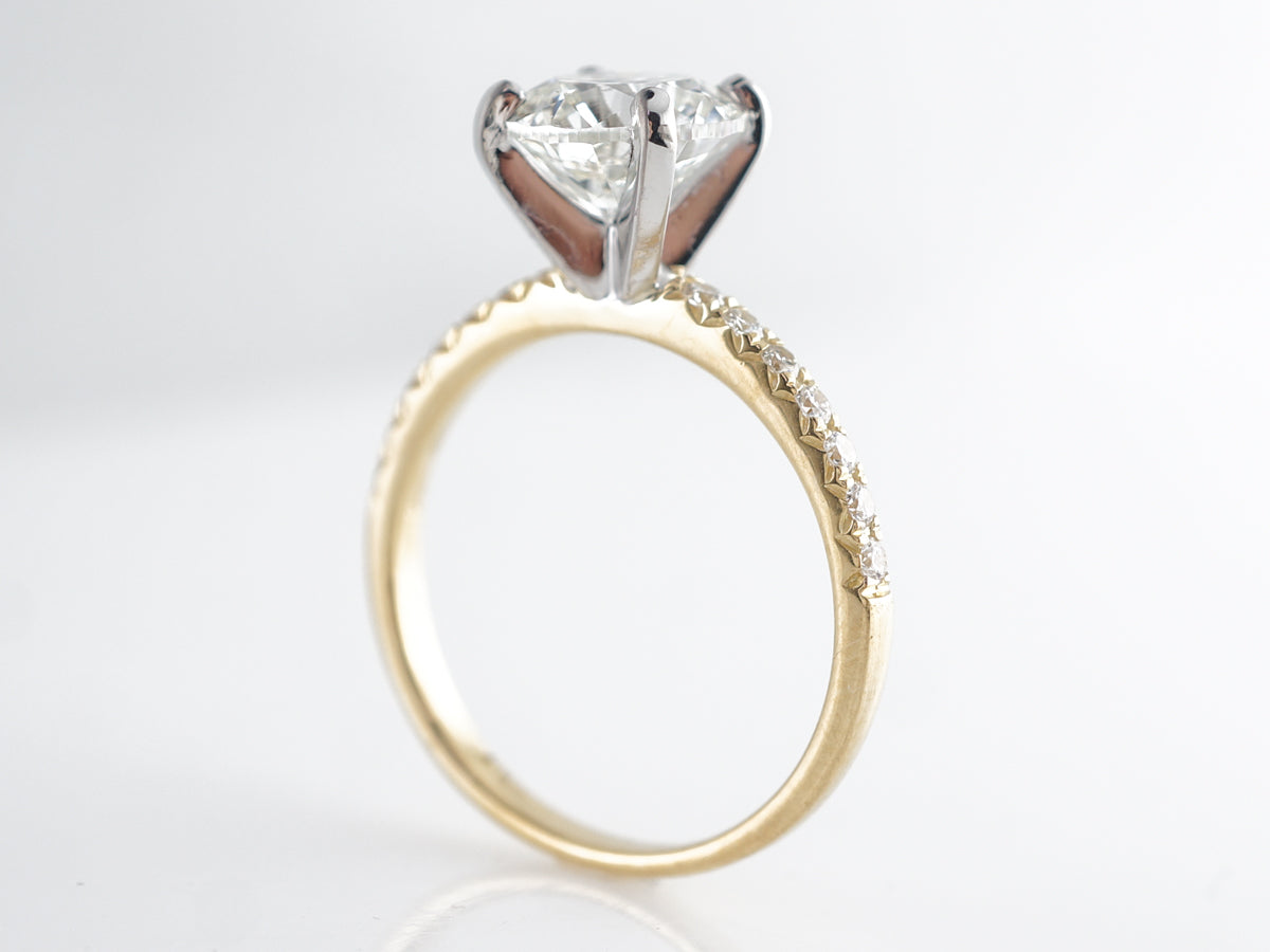 Two-Tone 2 Carat Diamond Engagement Ring in 18k