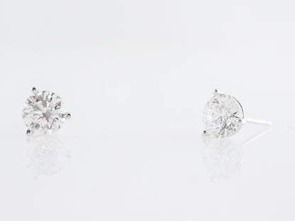 2.03 Carat Diamond Earring Studs in 14k White Gold