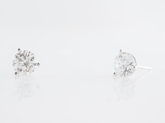 2.03 Carat Diamond Earring Studs in 14k White Gold