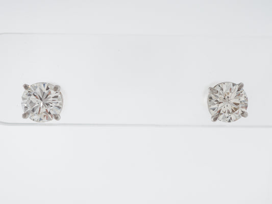 2 Carat Diamond Stud Earrings in Platinum