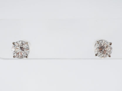 2 Carat Diamond Stud Earrings in 14k White Gold