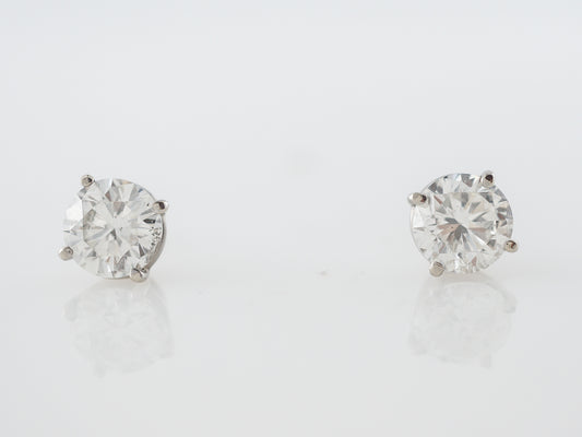 2 Carat Diamond Stud Earrings in 14k White Gold