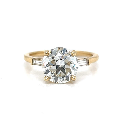 2.61 Old European Diamond Engagement Ring in 14k Gold