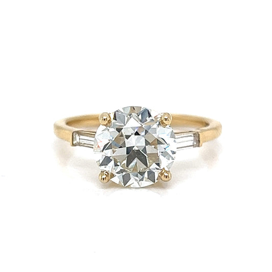 2.61 Old European Diamond Engagement Ring in 14k Gold