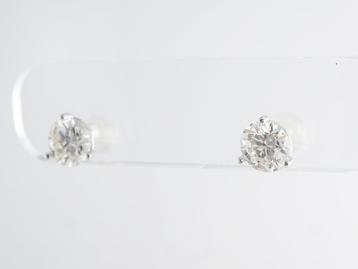 2.69 Carat Diamond Earring Studs in 14k White Gold