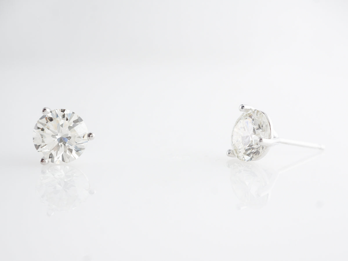 2.69 Carat Diamond Earring Studs in 14k White Gold