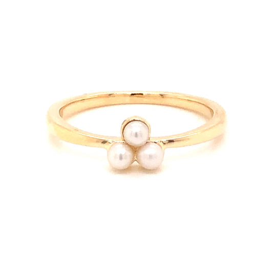 Freshwater Pearl Cluster Ring in 14k Yellow Gold