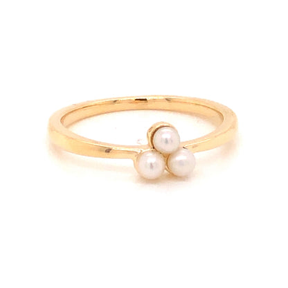 Freshwater Pearl Cluster Ring in 14k Yellow Gold