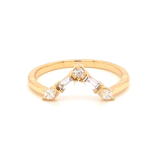 .31 Contoured Diamond Wedding Band in 14k Yellow Gold