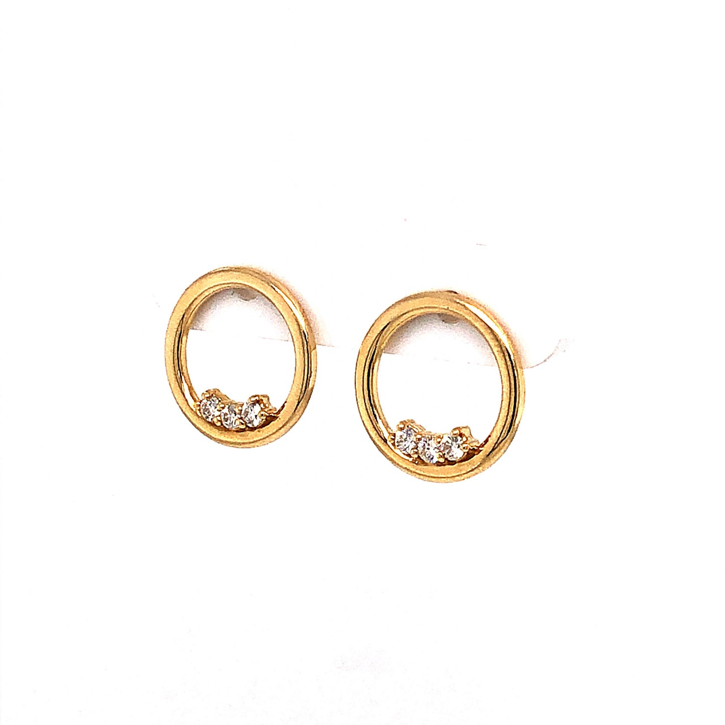 Circular .15 Diamond Stud Earrings in 14k Yellow Gold
