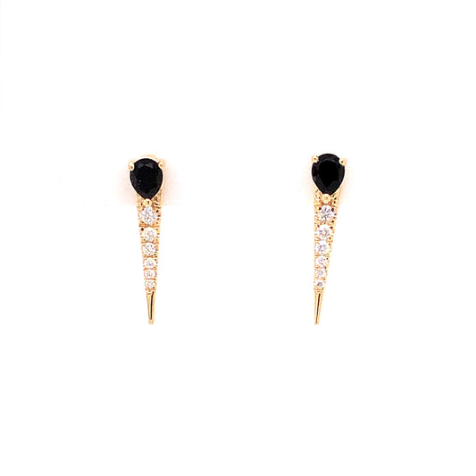 .13 Diamond & Onyx Earrings in 14k Yellow Gold