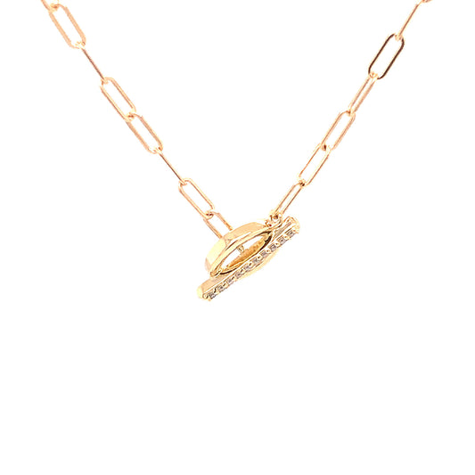 .04 Diamond Toggle Necklace in 14K Yellow Gold